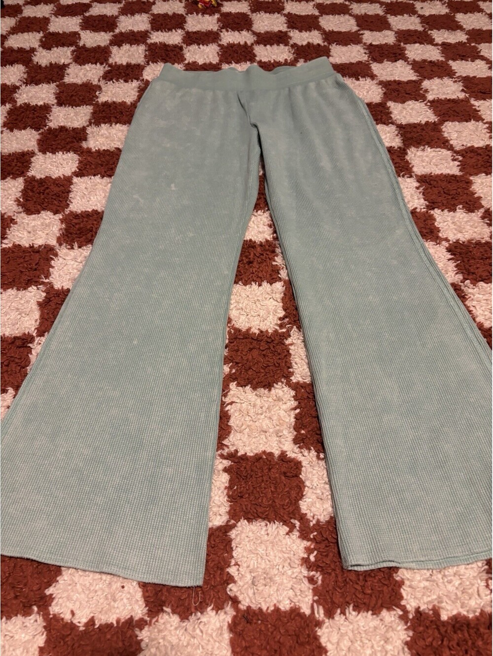 Sunnyside by Sundry Women's Waffle Wide Leg Pants Size S